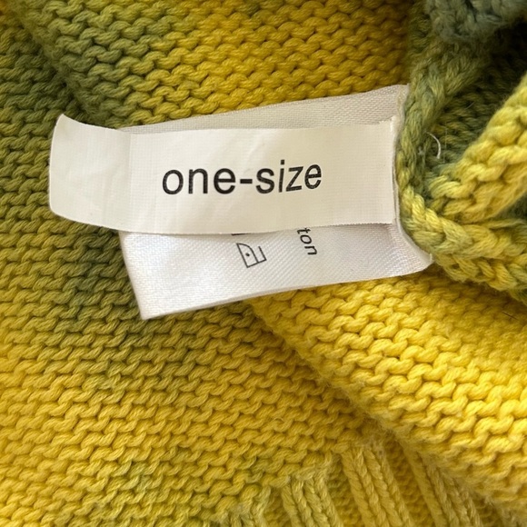 Tie Dye Safety Pin Cropped Knit Sweater Cardigan Whimsy Yellow Size Medium - Picture 8 of 8